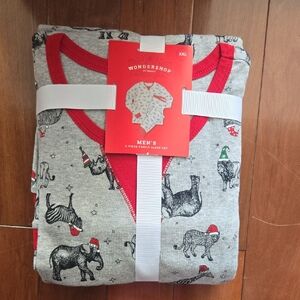 Wondershop Kids Pajama Set - Gray with Red Trim